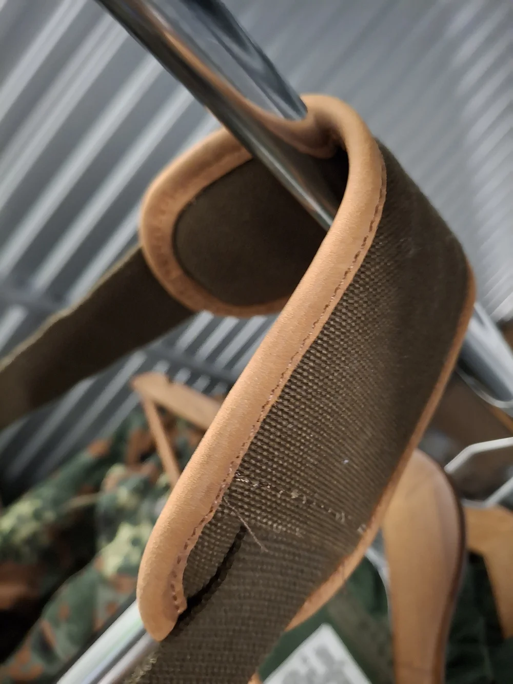 Cabela's Brown Leather & Olive Canvas Messenger Bag